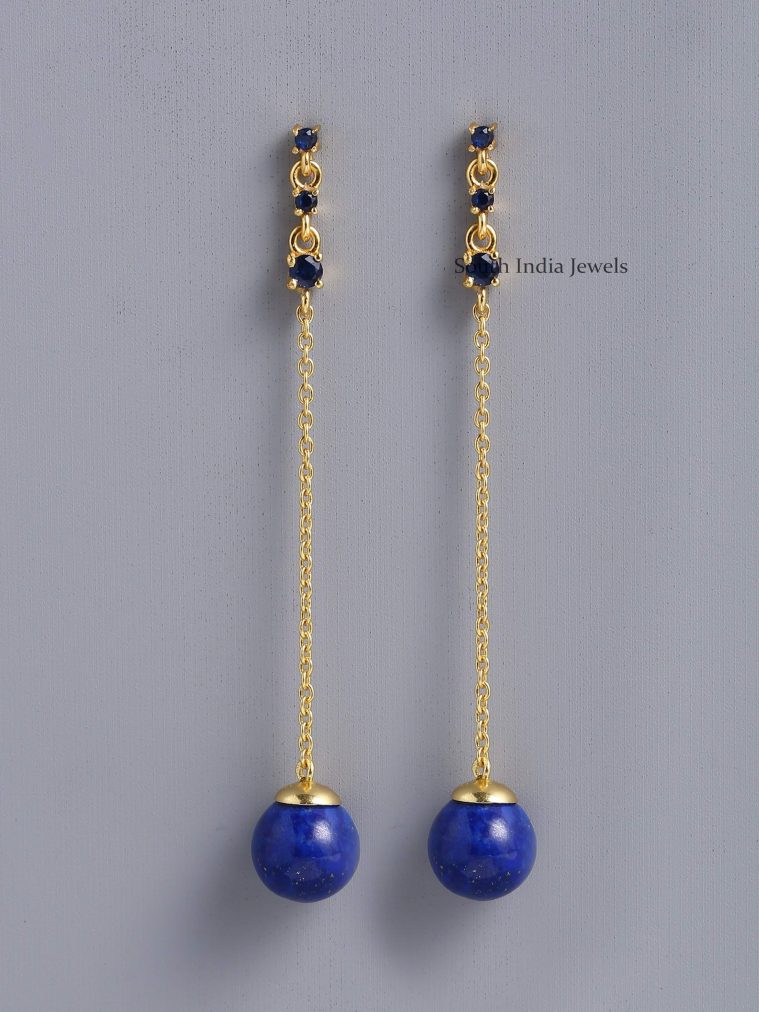 Trendy Lapis Drop Earrings