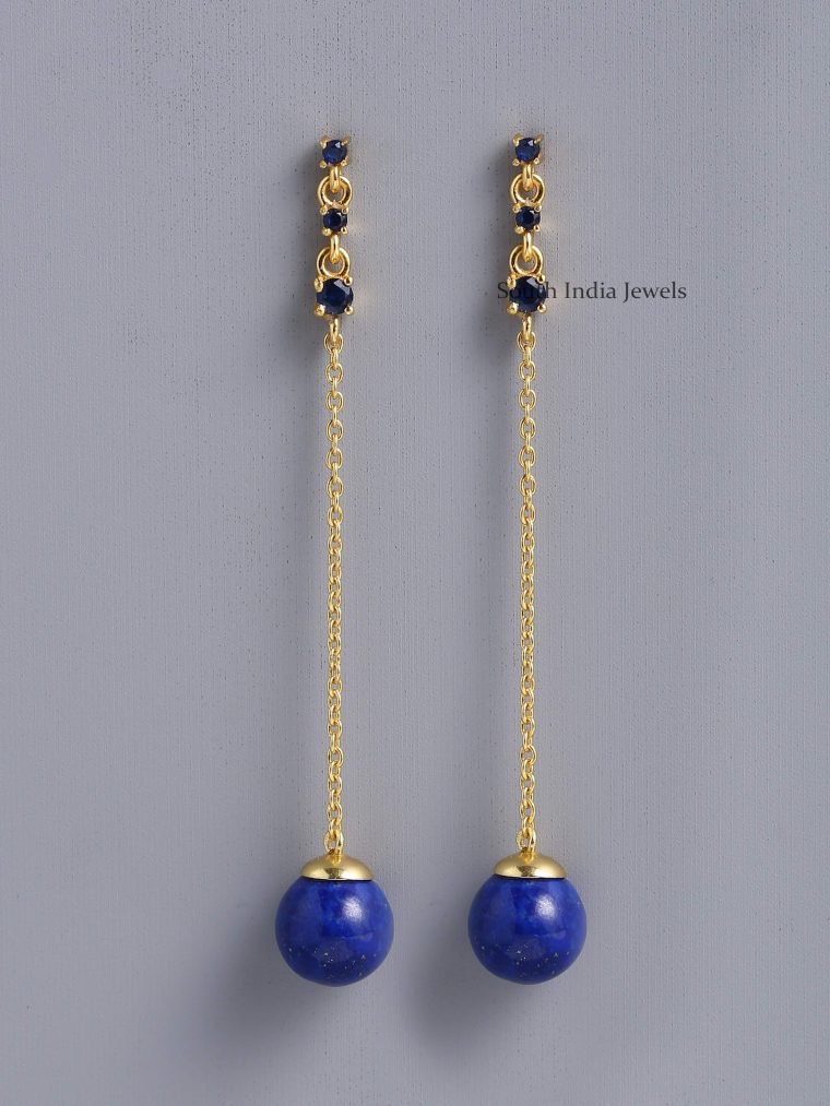 Trendy Lapis Drop Earrings