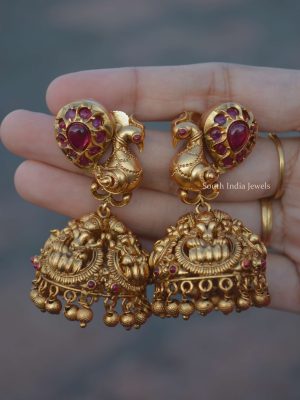 Unique Peacock Lakshmi Jhumkas (2)