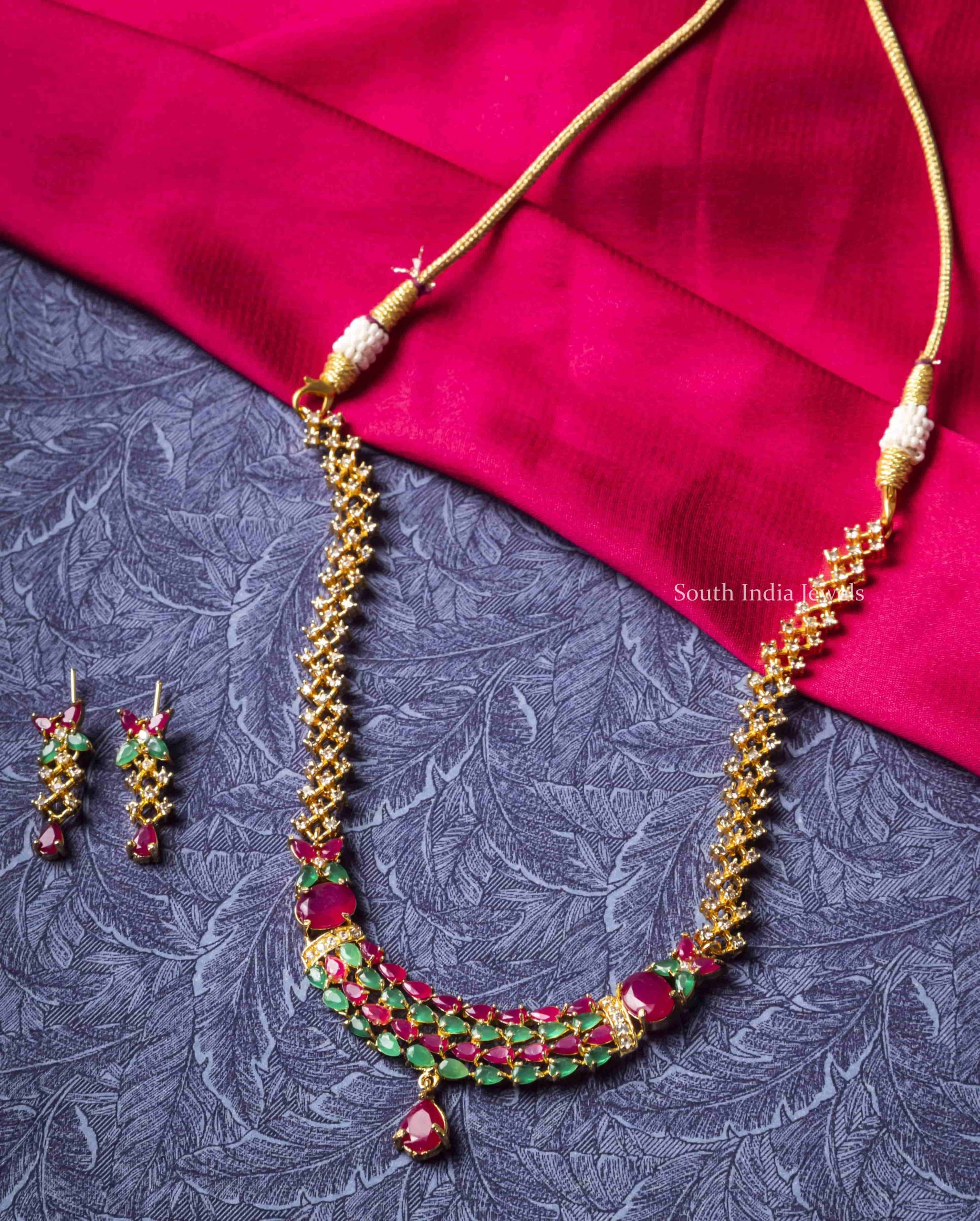 Classic Ruby Emerald Necklace