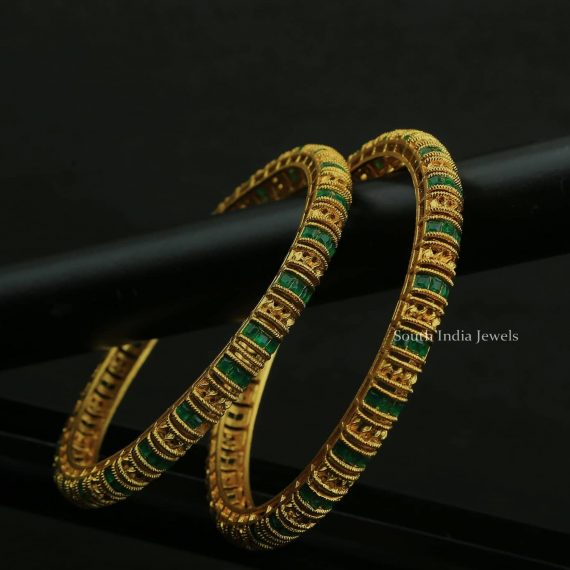 Elegant Emerald Bangles (2)