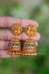 Gold Plated Peacock Design Jhumkas