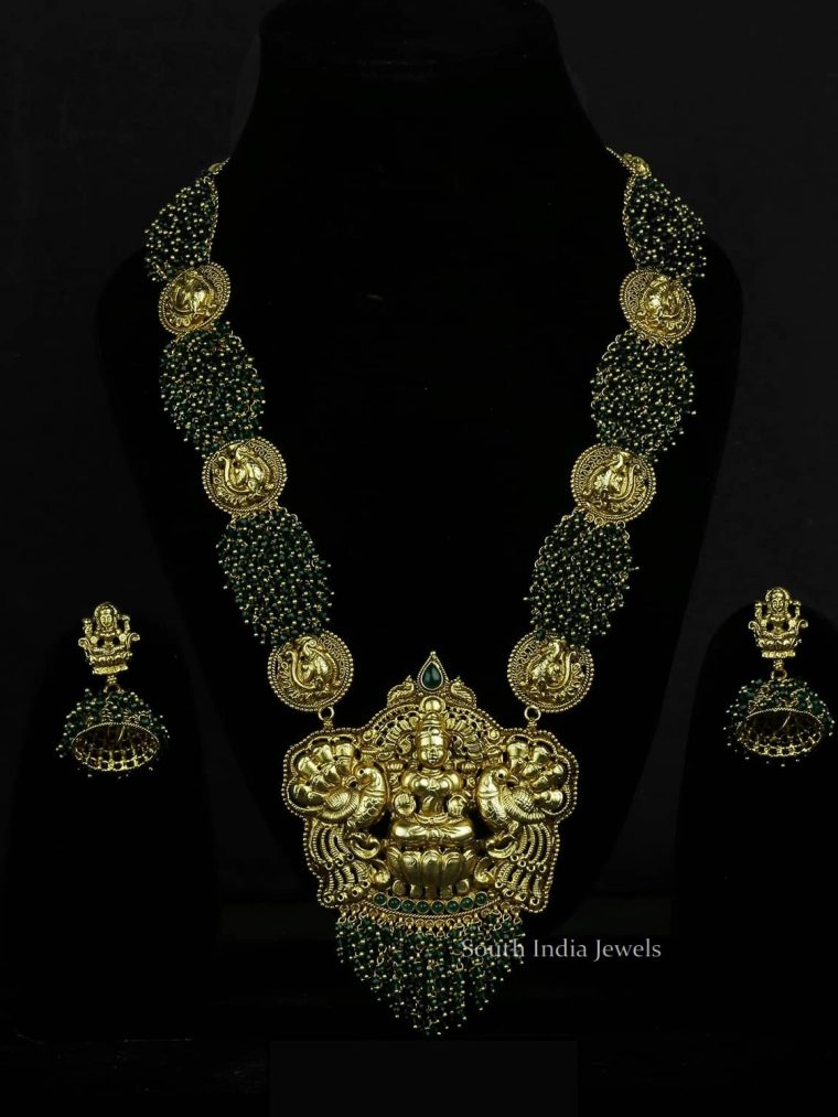 Fabulous Emerald Lakshmi Haram