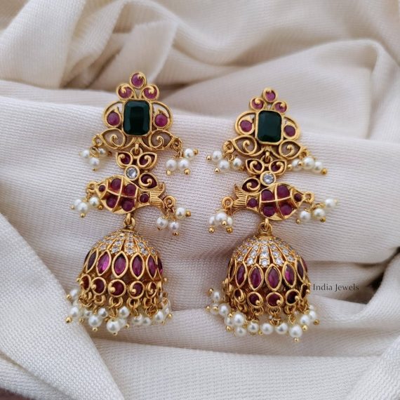 Dainty Rose Gold Jewellery | Imitation Earrings - South India Jewels