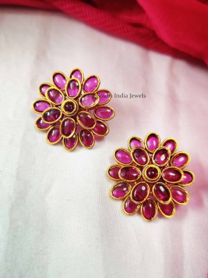 Floral Designer Pink Color Earrings