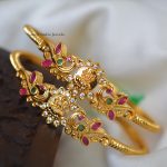 Gold Polish Lakshmi Design Bangles