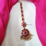 Golden Beads Floral Maang Tikka