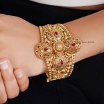 Grand Broad Flower Hand Cuff Bangle (3)