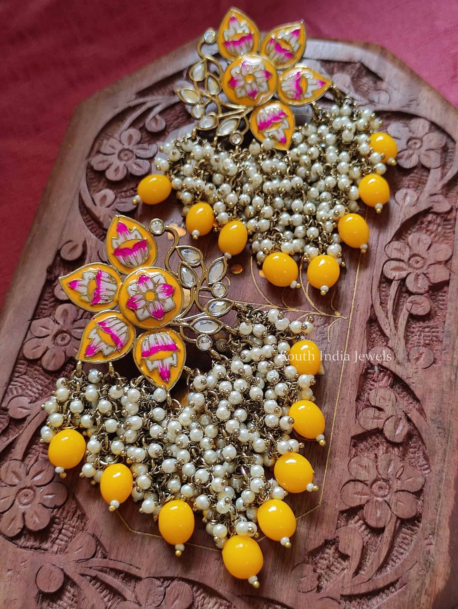 Hand Painted Meenakari Earrings (3)