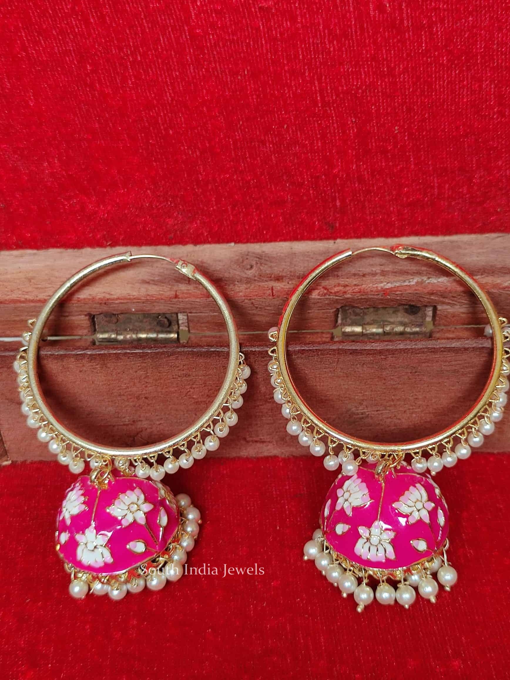 Hand Painted Meenakari Jhumka Earrings (4)