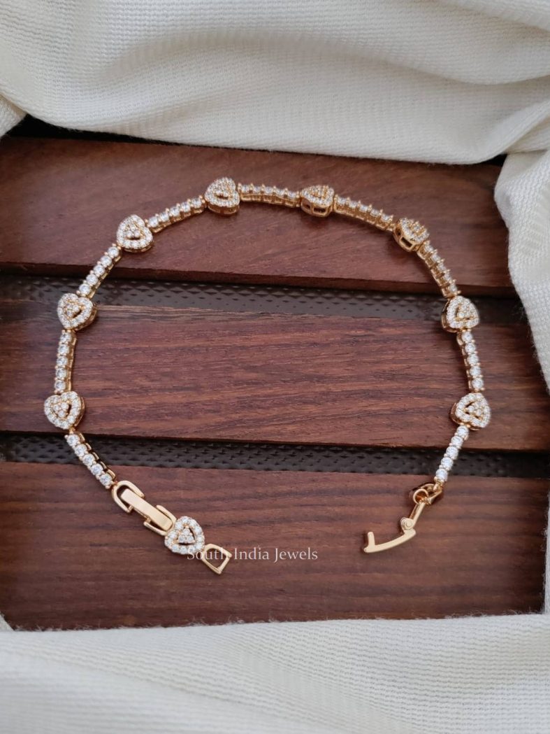 Heart Design CZ Stone Bracelet