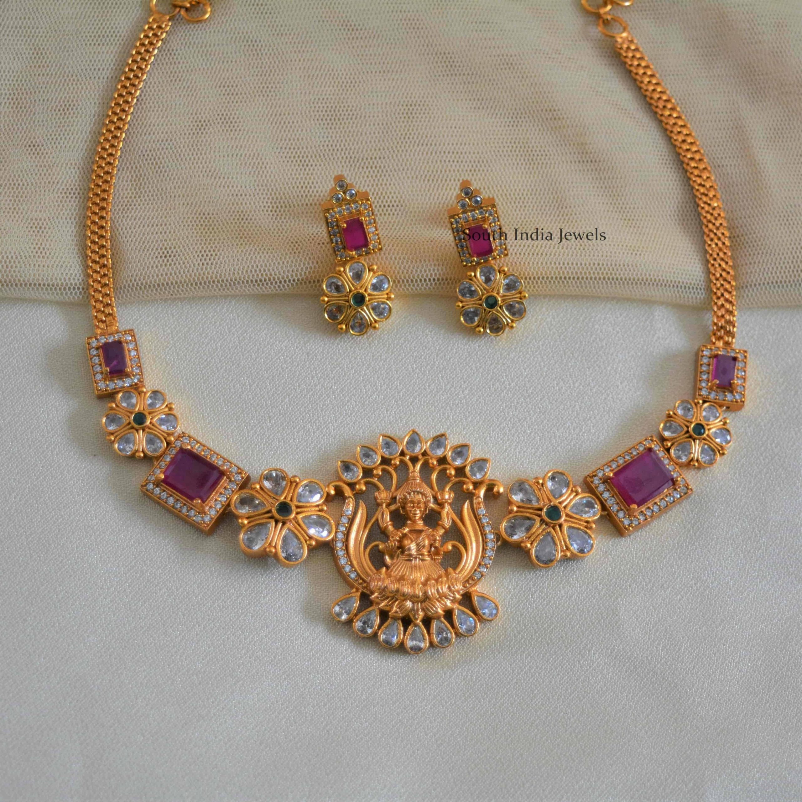 Lotus design Laxshmi Necklace
