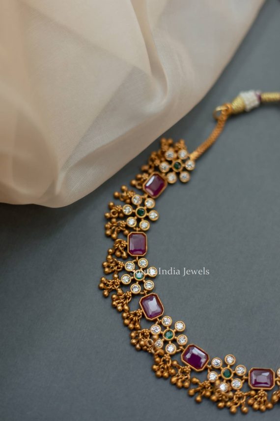Mutli Color Flower Stone Necklace Set