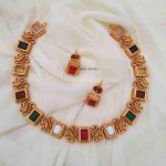 Navarathna Square Swan Necklace (2)