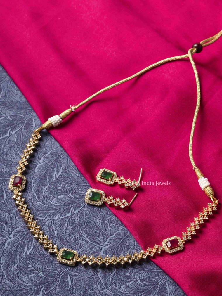 Pink & Green Stone Necklace