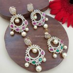 Pretty CZ Stone Chandbali Earrings (3)