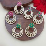 Pretty Floral Design Chandbali Earrings (3)