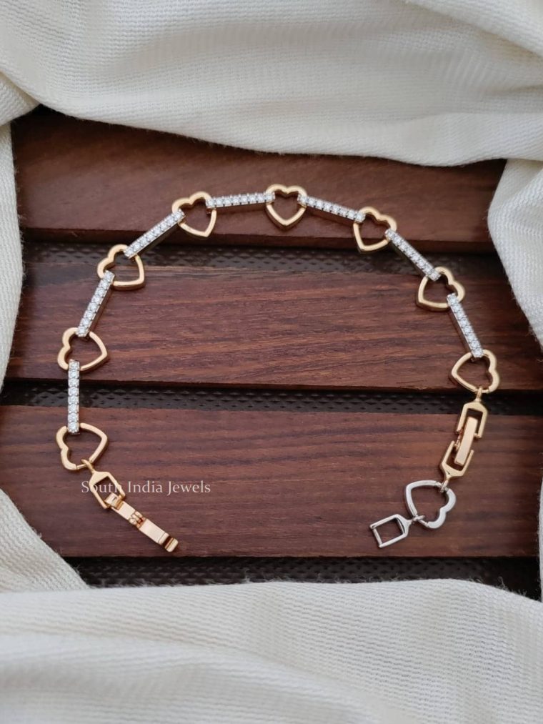 Pretty Heart Design CZ Stone Bracelet
