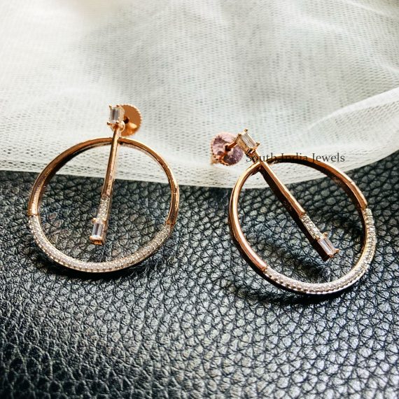 Round Ring Rose Gold Earrings (2)