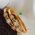 Ruby & Emerald Stone Bangle Set