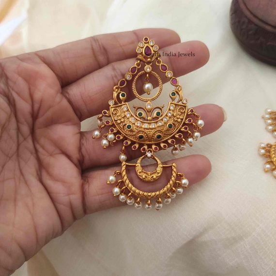 Stunning Chandbali Pearls Earrings