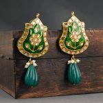 Stunning Green Enamel Drop Earrings