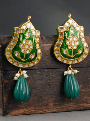 Stunning Green Enamel Drop Earrings