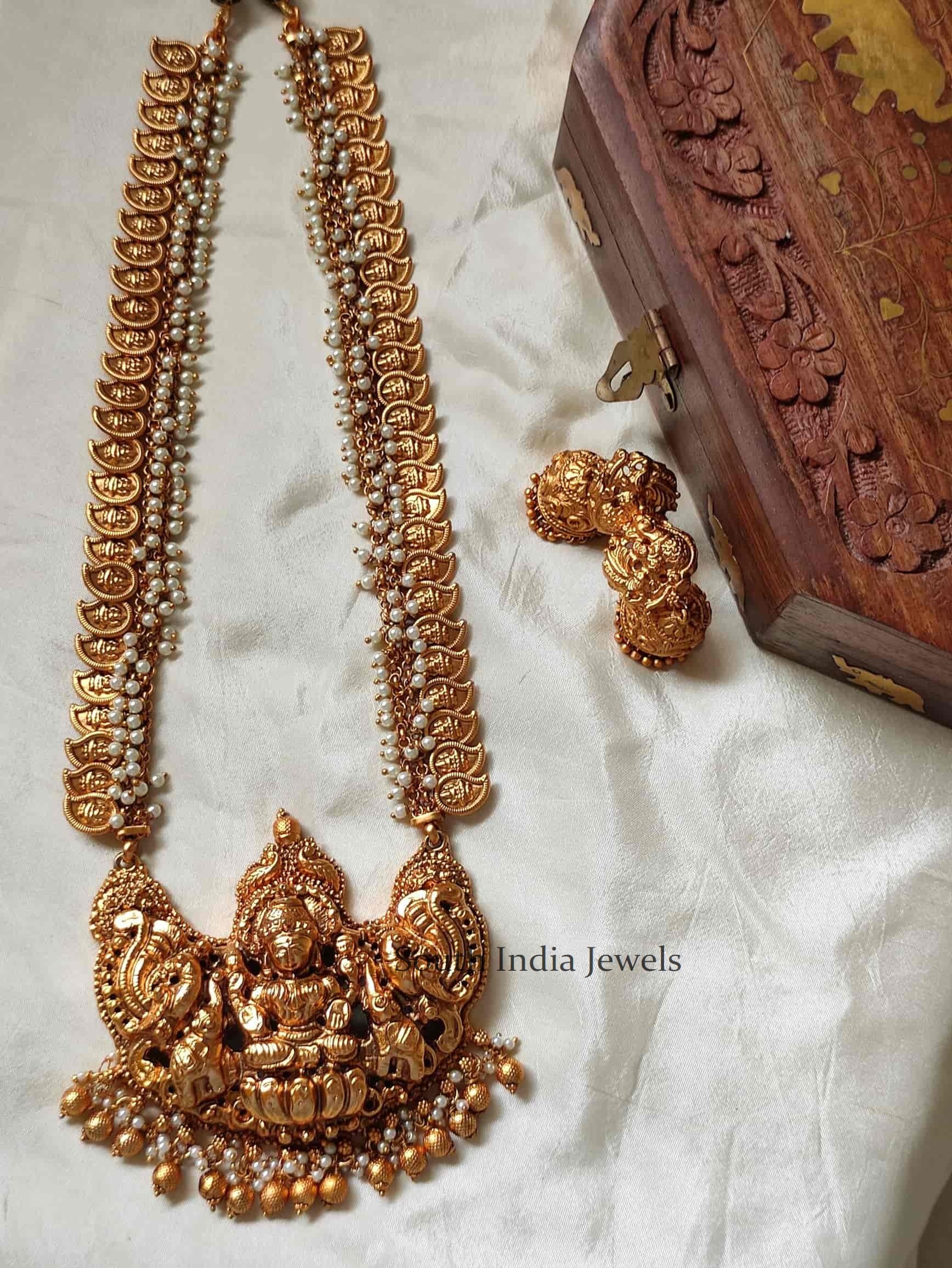 Stunning Peacock Lakshmi Designer Pearls Haram