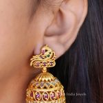 Traditional Golden Peacock Jhumkas (2)