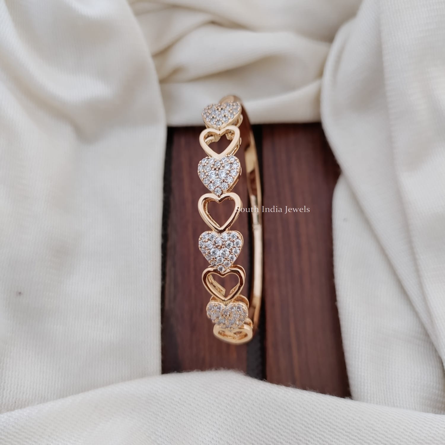 Unique Heart Design CZ Stone Bracelet