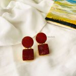 Unique Raw Crystal Round & Square Earrings. (8)