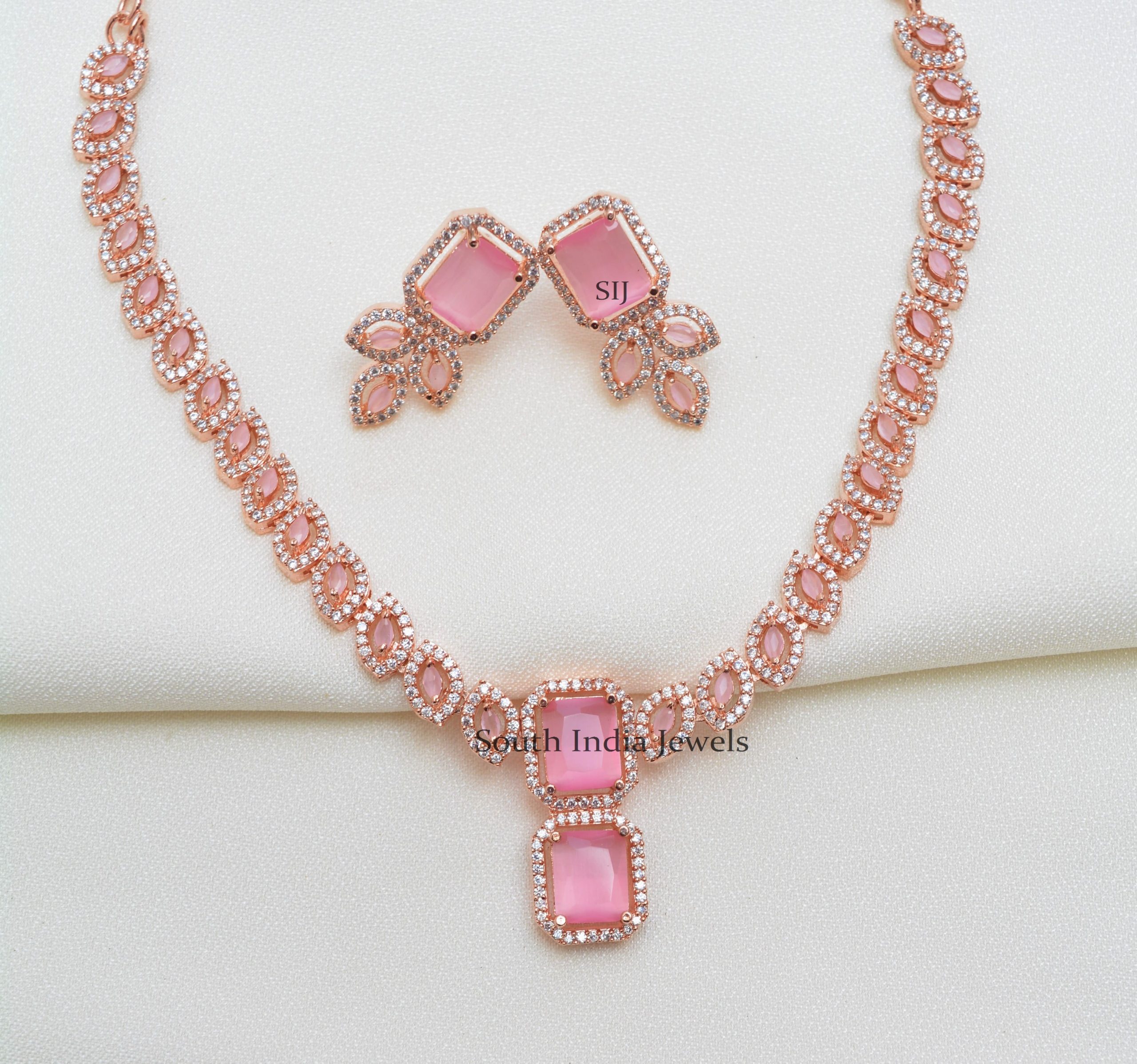 pink gold necklace