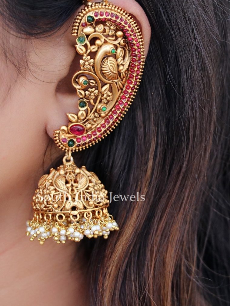 Antique Ear Cuff Jhumka Earrings