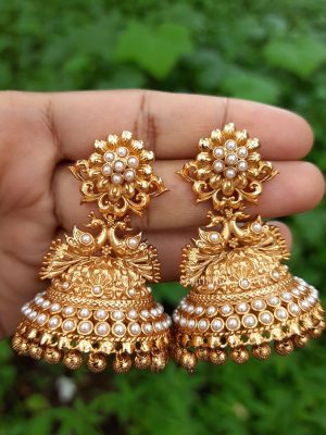 Antique Finish Bridal Jhumkas