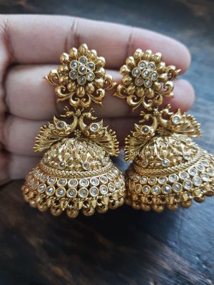 Antique Finish Bridal Jhumkas