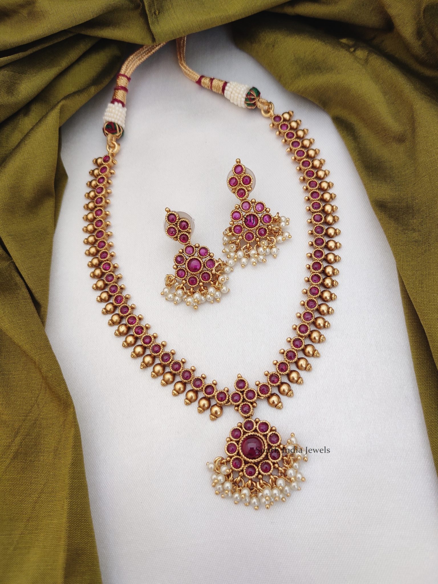 South Indian Bridal Necklace | Kemp Necklace- South India Jewels