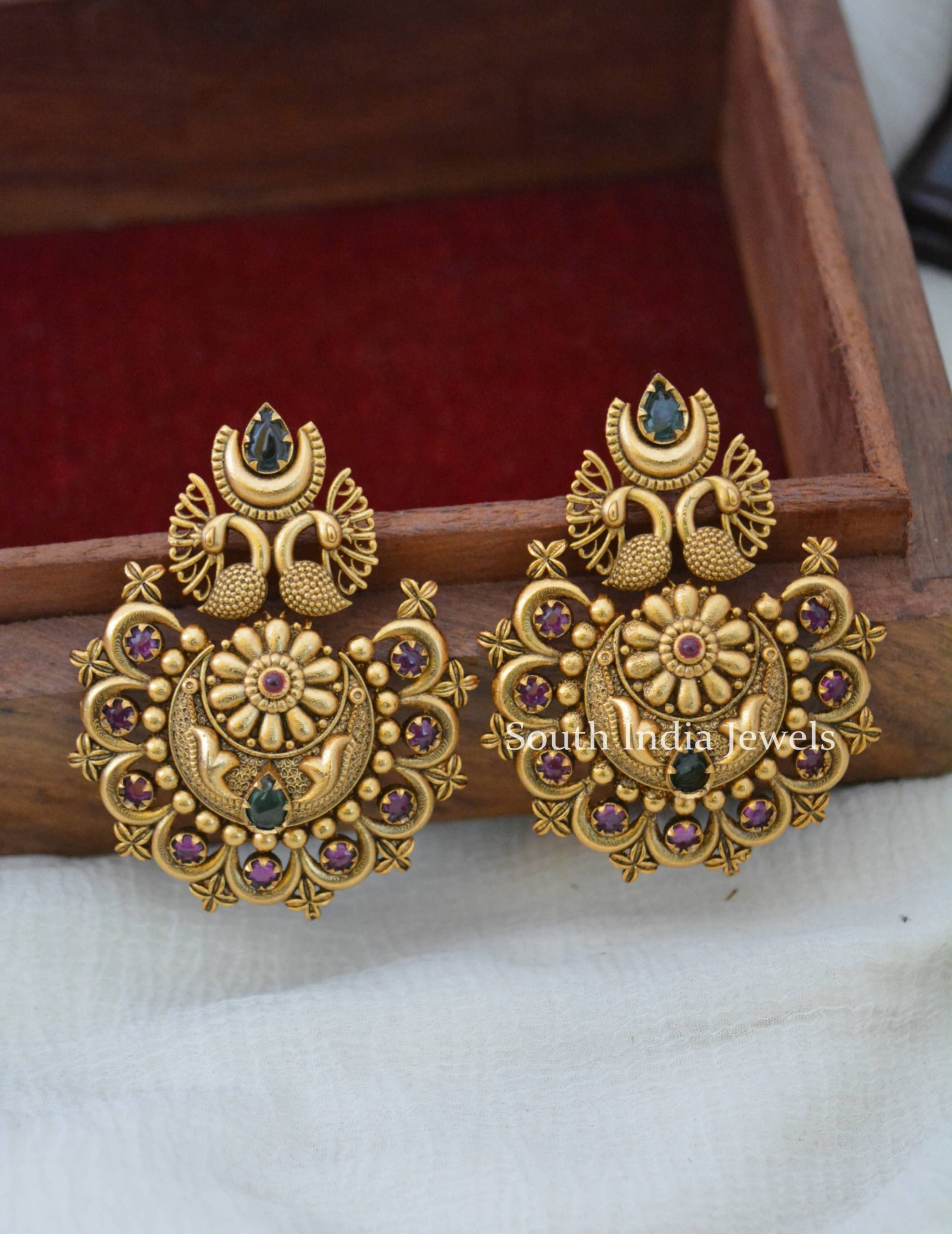 Antique Peacock Design Earrings