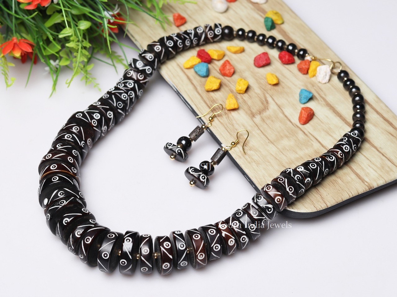 Antique Tribe Style Black Necklace Mala