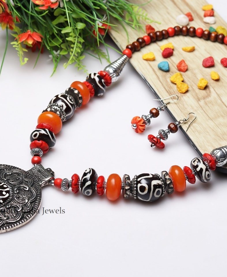 Antique Tribe Style Pendant Necklace Mala