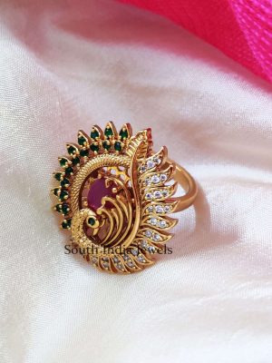Beautiful Peacock Design Finger Ring