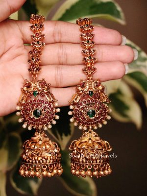 Bridal Jhumkas Set with Mattal (2)