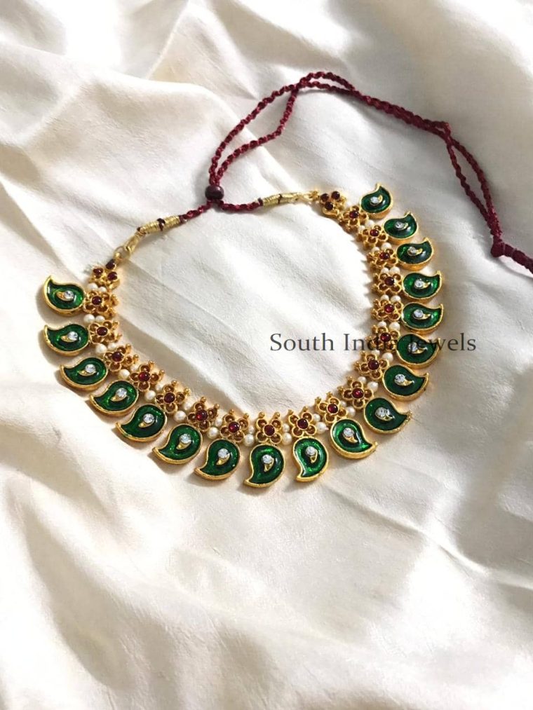 Classic Kerala Mango Design Pearl Necklace