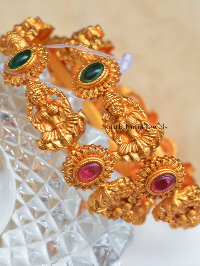 Classic Lakshmi designer kemp stones bangles.