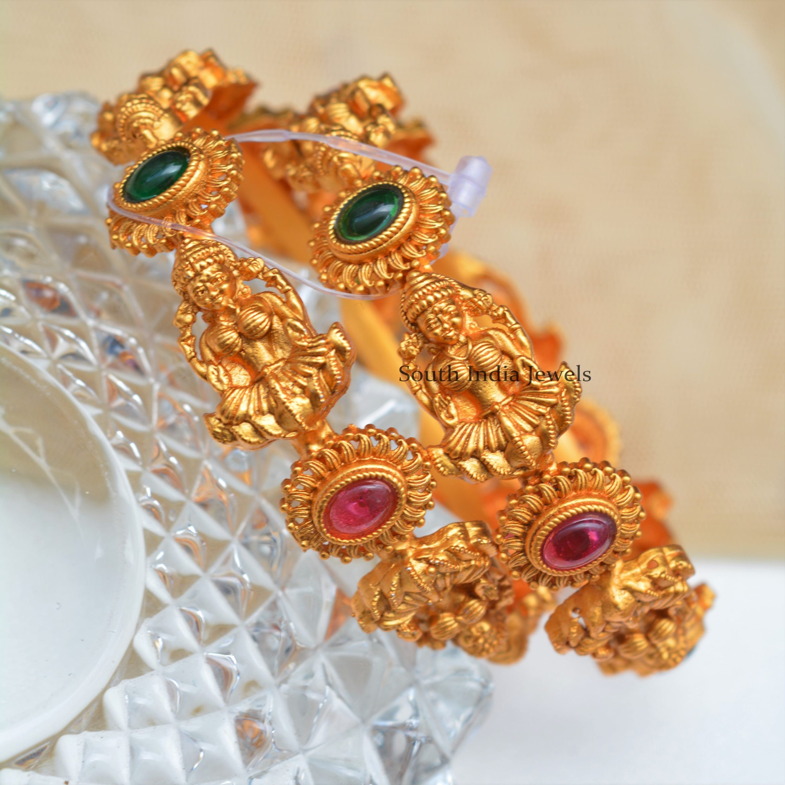 Classic Lakshmi designer kemp stones bangles.