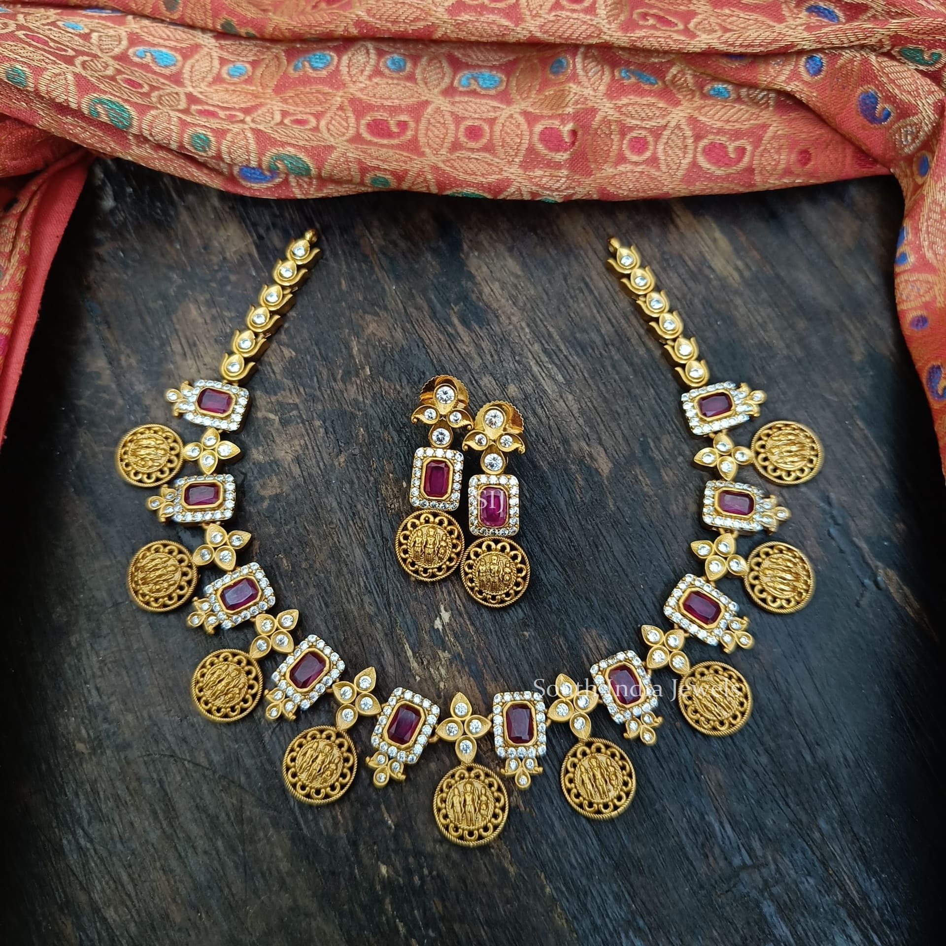Classic Ram Parivar AD Stones Necklace