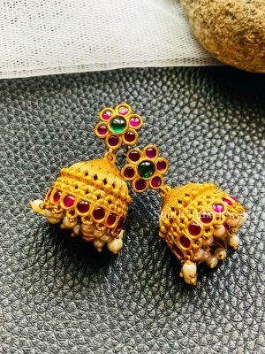 Cute Floral Cage Design Jhumkas (2)