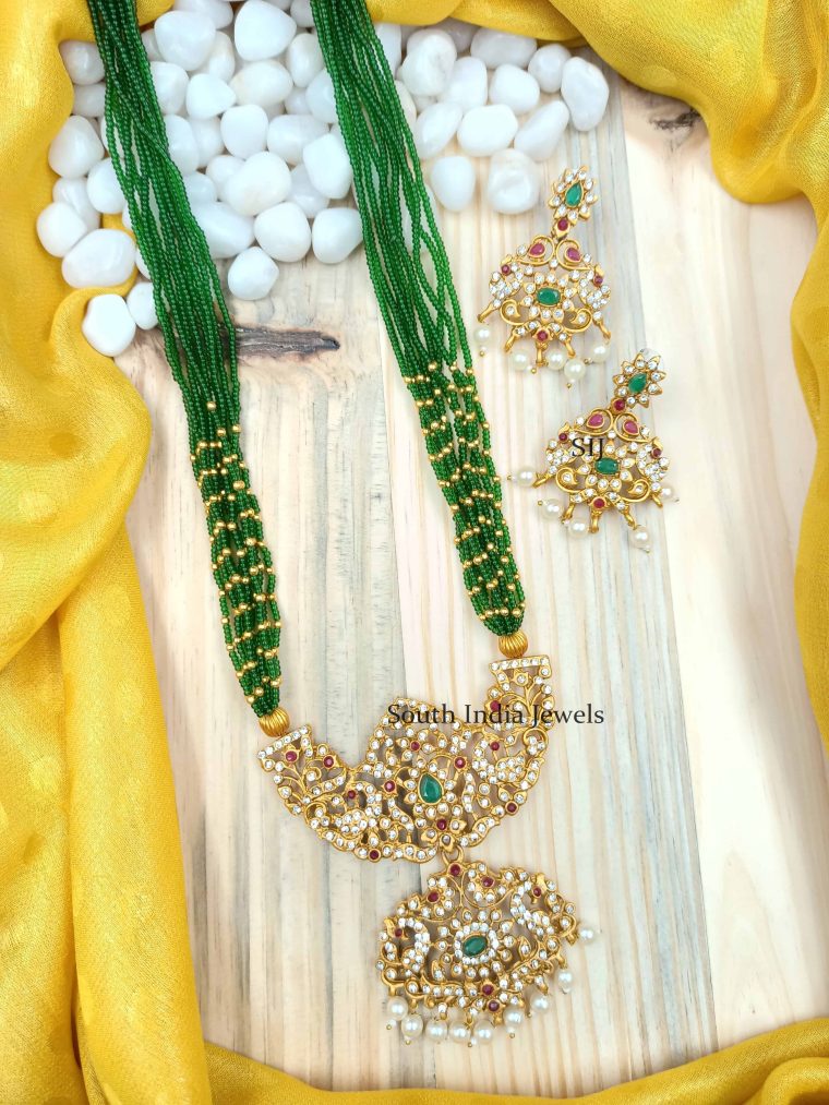 Elegant Green Pearl Long Necklace