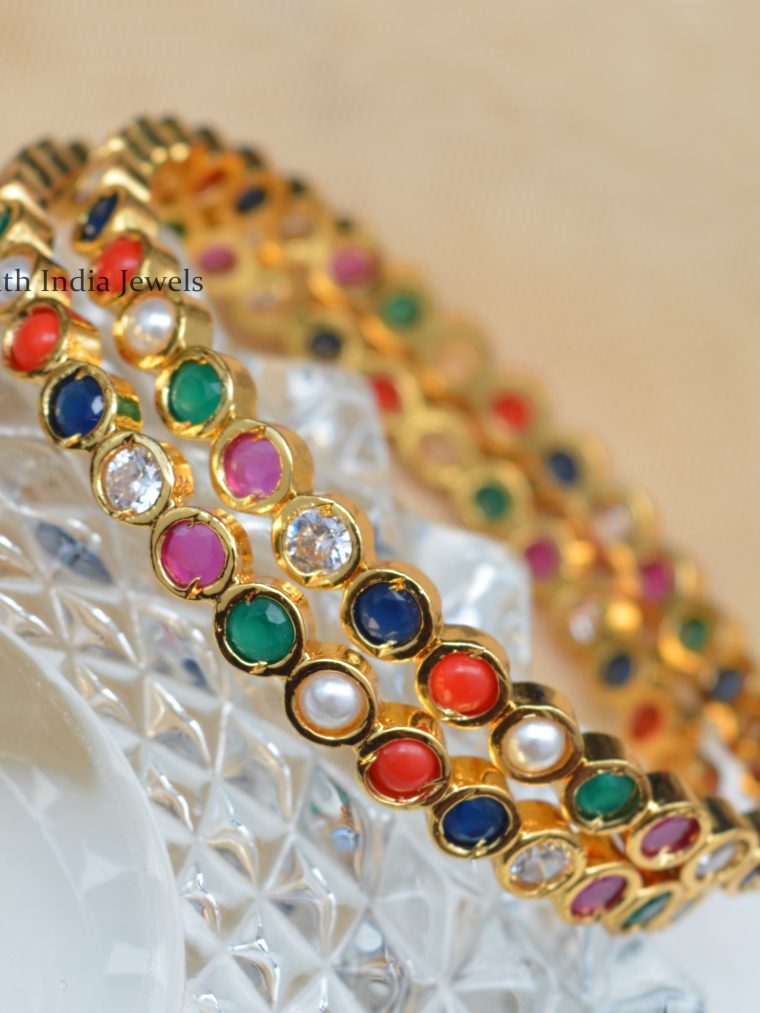 Elegant Navratna Stones Bangles