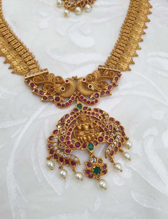 Exquisite Multi Color Lakshmi Coin Necklace