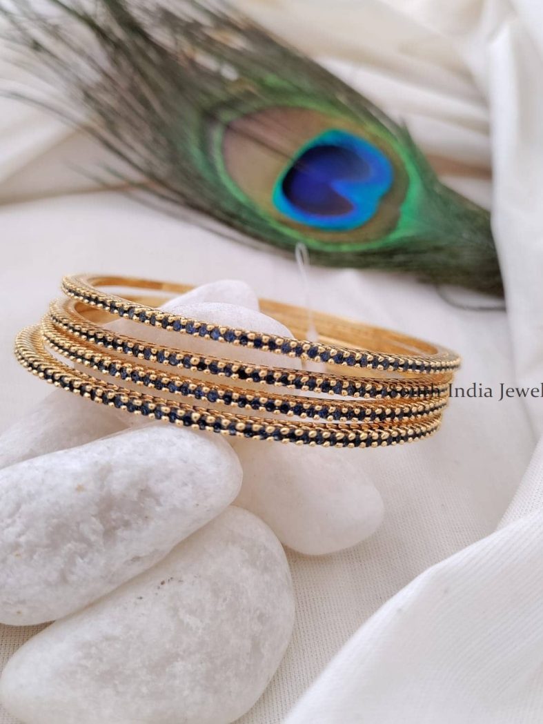 Fantastic Sapphire Stone Bangle Set